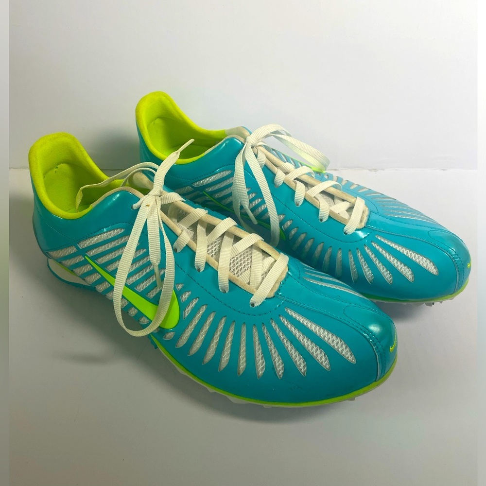 Nike Women's Rival Sister Blue Green Track and Field Running Cleats Shoes Sz 9.5